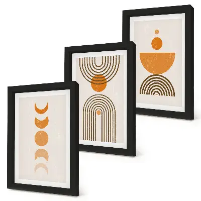 Tryptyk w ramie boho minimalistyczne wzornictwo dekoracyjne