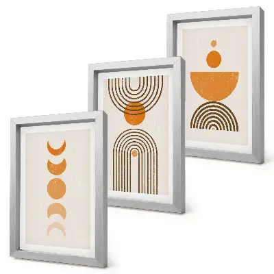 Tryptyk w ramie boho minimalistyczne wzornictwo dekoracyjne