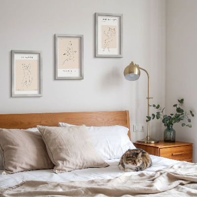 Dekoracja ścienna zestaw obrazów Linearne sylwetki kobiet w minimalistycznych posterach