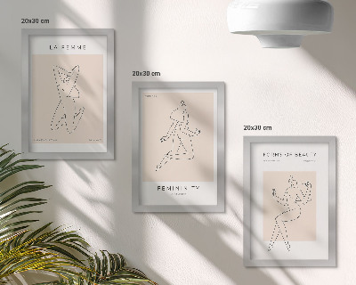 Dekoracja ścienna zestaw obrazów Linearne sylwetki kobiet w minimalistycznych posterach