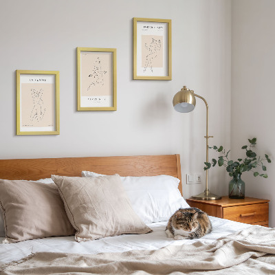 Dekoracja ścienna zestaw obrazów Linearne sylwetki kobiet w minimalistycznych posterach