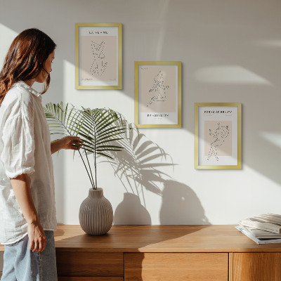 Dekoracja ścienna zestaw obrazów Linearne sylwetki kobiet w minimalistycznych posterach