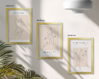 Dekoracja ścienna zestaw obrazów Linearne sylwetki kobiet w minimalistycznych posterach