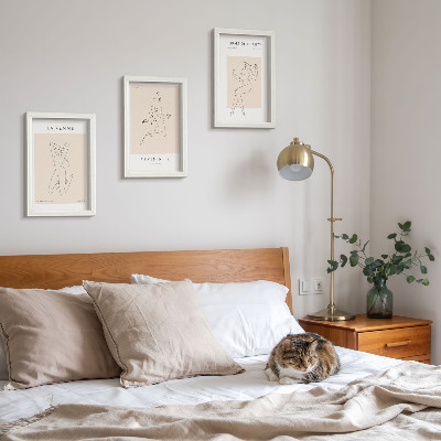 Dekoracja ścienna zestaw obrazów Linearne sylwetki kobiet w minimalistycznych posterach