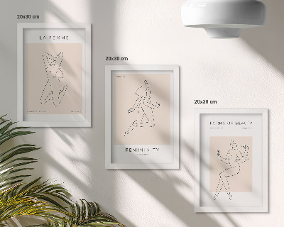 Dekoracja ścienna zestaw obrazów Linearne sylwetki kobiet w minimalistycznych posterach