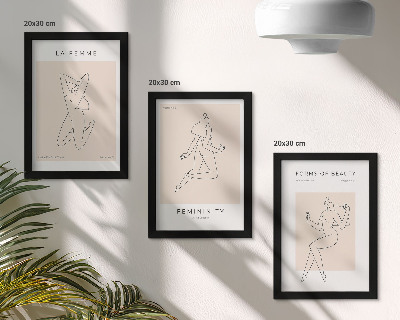 Dekoracja ścienna zestaw obrazów Linearne sylwetki kobiet w minimalistycznych posterach