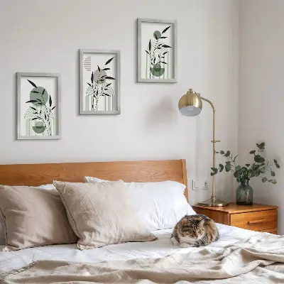 Zestaw obrazów dekoracja ścienna roślinne kompozycje abstrakcyjne w stylu boho
