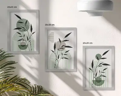 Zestaw obrazów dekoracja ścienna roślinne kompozycje abstrakcyjne w stylu boho