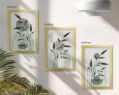 Zestaw obrazów dekoracja ścienna roślinne kompozycje abstrakcyjne w stylu boho