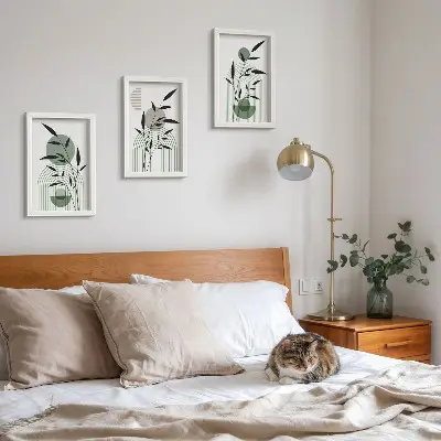Zestaw obrazów dekoracja ścienna roślinne kompozycje abstrakcyjne w stylu boho