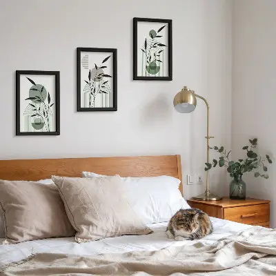 Zestaw obrazów dekoracja ścienna roślinne kompozycje abstrakcyjne w stylu boho