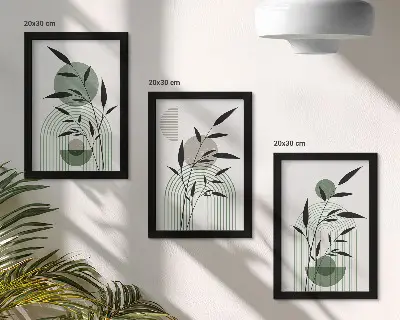 Zestaw obrazów dekoracja ścienna roślinne kompozycje abstrakcyjne w stylu boho