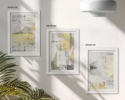 Tryptyk w ramie abstrakcyjne minimalistyczne wzory malarskie