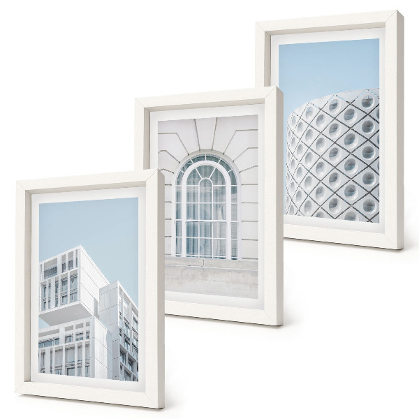 Tryptyk w ramie Nowoczesna architektura minimalizm i geometria