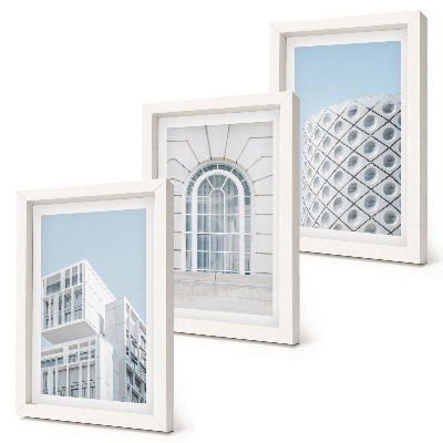 Tryptyk w ramie Nowoczesna architektura minimalizm i geometria
