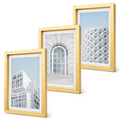 Tryptyk w ramie Nowoczesna architektura minimalizm i geometria