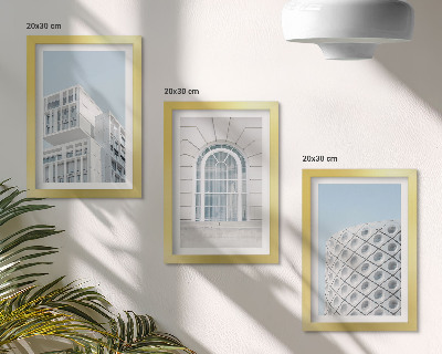 Tryptyk w ramie Nowoczesna architektura minimalizm i geometria