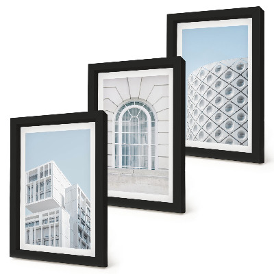 Tryptyk w ramie Nowoczesna architektura minimalizm i geometria