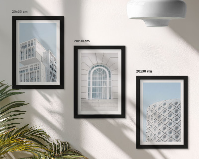 Tryptyk w ramie Nowoczesna architektura minimalizm i geometria