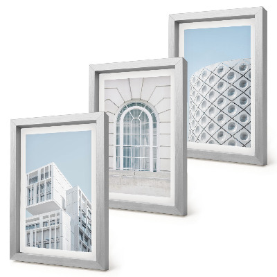 Tryptyk w ramie Nowoczesna architektura minimalizm i geometria