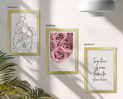Dekoracja ścienna zestaw obrazów Rodzina lineart bukiety róż napis do domu