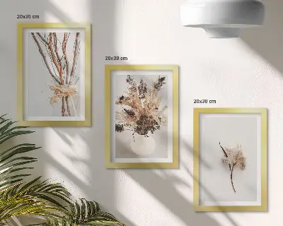 Dekoracja ścienna zestaw obrazów Kwiaty i gałęzie w minimalistycznym stylu natury