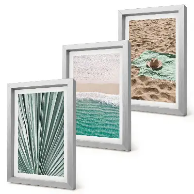 Zestaw obrazów dekoracja ścienna z wakacyjnymi widokami na plażę i morze