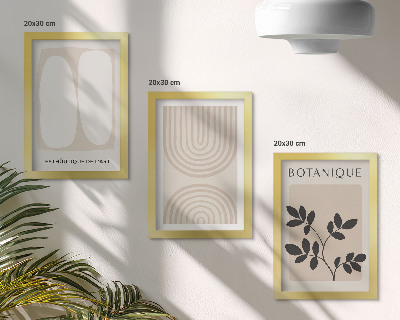 Zestaw 3 obrazów w ramie Boho delikatne postery abstrakcja motywy roślinne