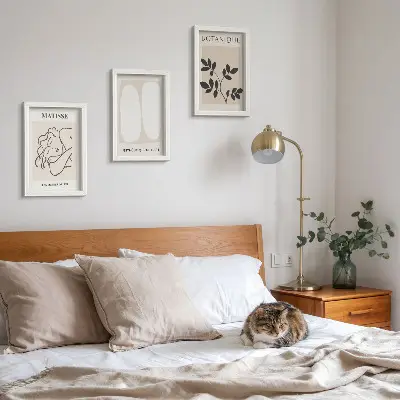 Zestaw obrazów dekoracja ścienna stylowe minimalistyczne obrazy z motywami roślinnymi w stylu Matisse'a