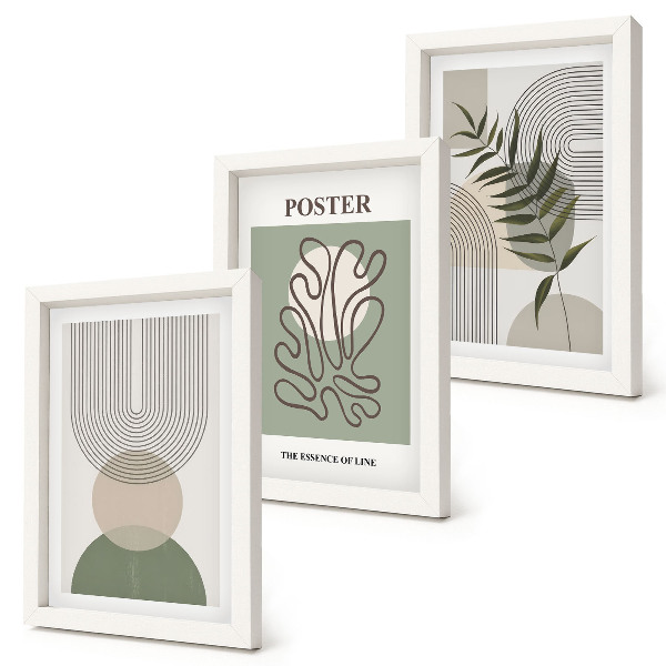 Dekoracja ścienna zestaw obrazów Geometryczne abstrakcje botaniczne wzory poster