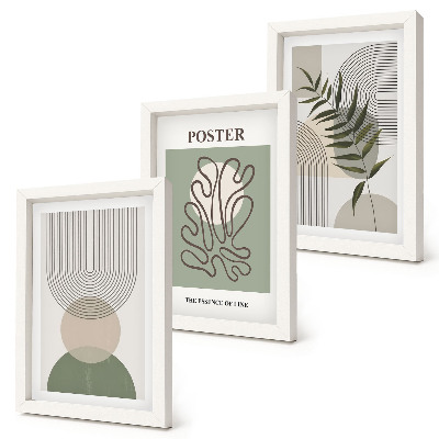 Dekoracja ścienna zestaw obrazów Geometryczne abstrakcje botaniczne wzory poster