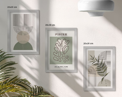 Dekoracja ścienna zestaw obrazów Geometryczne abstrakcje botaniczne wzory poster
