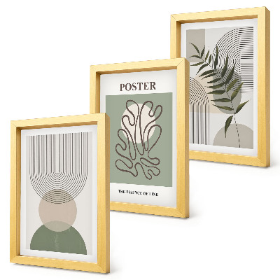 Dekoracja ścienna zestaw obrazów Geometryczne abstrakcje botaniczne wzory poster