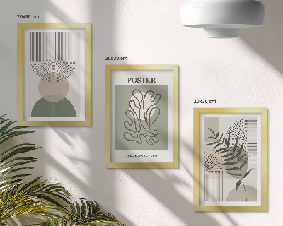 Dekoracja ścienna zestaw obrazów Geometryczne abstrakcje botaniczne wzory poster