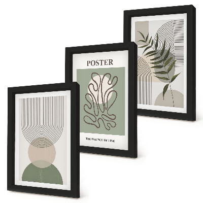 Dekoracja ścienna zestaw obrazów Geometryczne abstrakcje botaniczne wzory poster