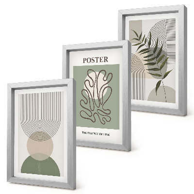 Dekoracja ścienna zestaw obrazów Geometryczne abstrakcje botaniczne wzory poster