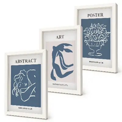 Zestaw obrazów dekoracja ścienna stylowe abstrakcyjne wzory z postaciami i kwiatami w stylu Matisse'a