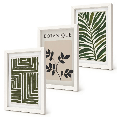 Zestaw 3 obrazów w ramie Botaniczne kompozycje w stylu boho minimalizm
