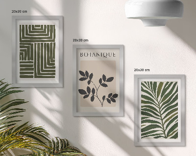 Zestaw 3 obrazów w ramie Botaniczne kompozycje w stylu boho minimalizm