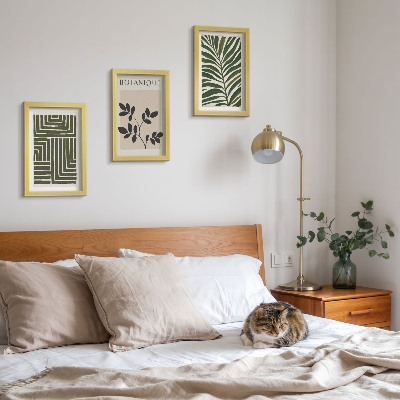 Zestaw 3 obrazów w ramie Botaniczne kompozycje w stylu boho minimalizm