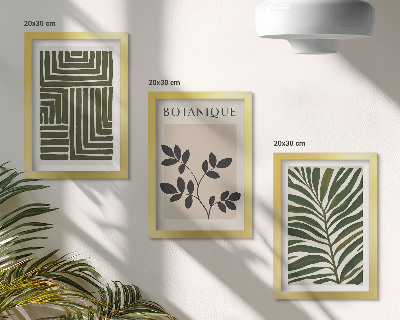 Zestaw 3 obrazów w ramie Botaniczne kompozycje w stylu boho minimalizm