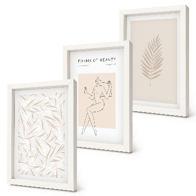 Dekoracja ścienna zestaw obrazów Motywy minimalistycznym stylu botaniczne wzornictwo