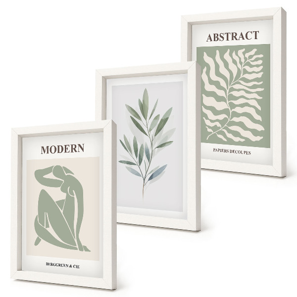 Dekoracja ścienna zestaw obrazów Wzornictwo Matisse akwarelowe rośliny boho