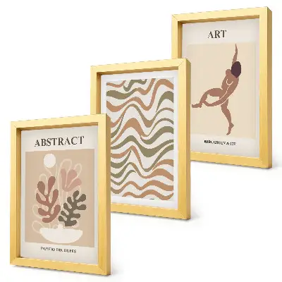 Abstrakcyjne kształty i wzory Matisse boho tryptyk w ramie