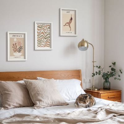 Tryptyk w ramie Abstrakcyjne kształty i wzory Matisse boho