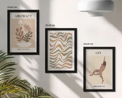 Abstrakcyjne kształty i wzory Matisse boho tryptyk w ramie