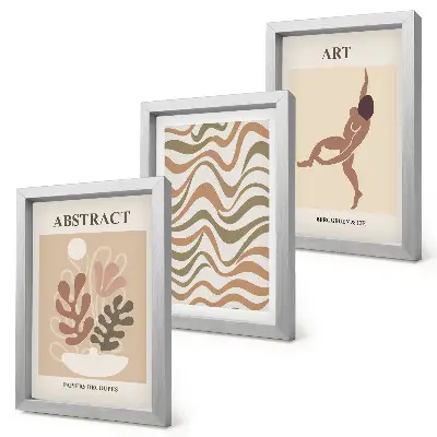 Abstrakcyjne kształty i wzory Matisse boho tryptyk w ramie