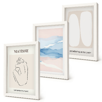 Dekoracja ścienna zestaw obrazów Abstrakcyjne formy i delikatne kolory Matisse