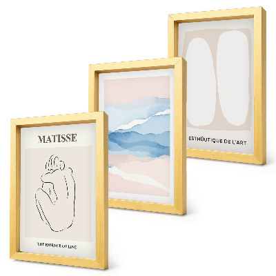 Dekoracja ścienna zestaw obrazów Abstrakcyjne formy i delikatne kolory Matisse