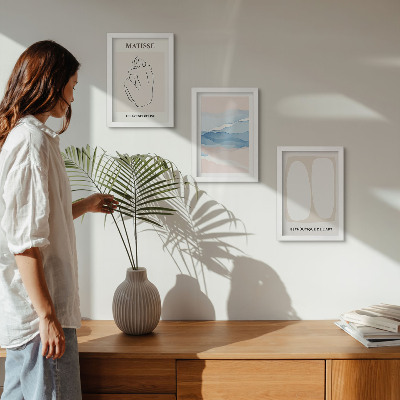 Dekoracja ścienna zestaw obrazów Abstrakcyjne formy i delikatne kolory Matisse